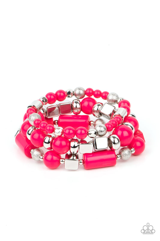 Paparazzi - Perfectly Prismatic - Pink Bracelet