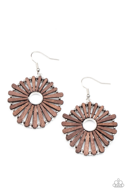 Paparazzi - SPOKE Too Soon - Brown Earrings