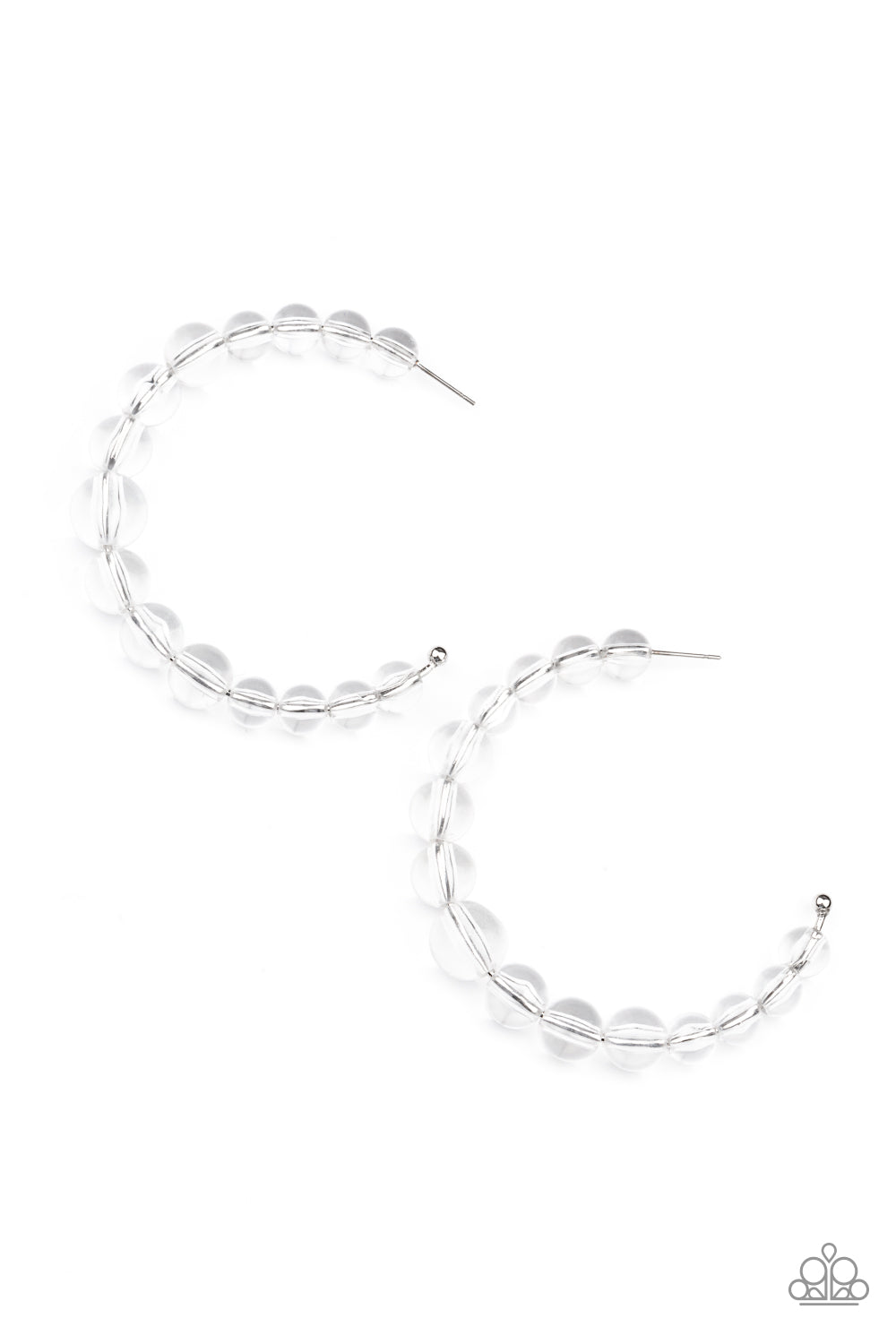 Paparazzi - In The Clear - White Earrings
