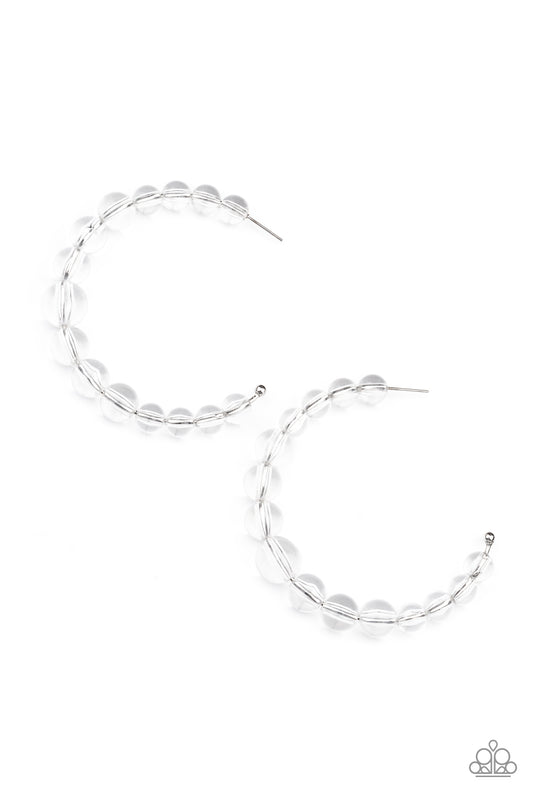 Paparazzi - In The Clear - White Earrings