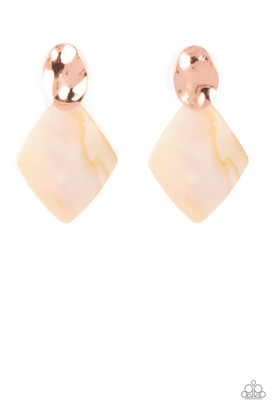 Paparazzi - Alluringly Lustrous - Copper Post Earrings