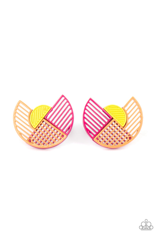 Paparazzi - Its Just an Expression - Pink Post Earrings