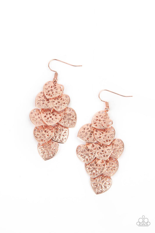 Paparazzi- Shimmery Soulmates - Copper Earrings