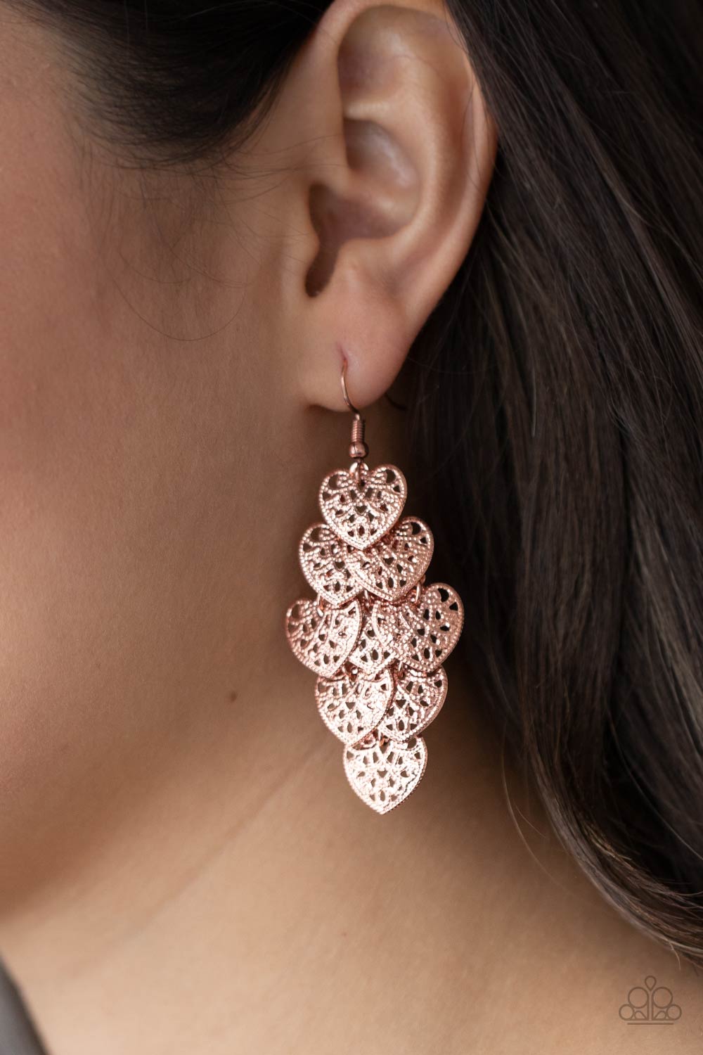 Paparazzi- Shimmery Soulmates - Copper Earrings