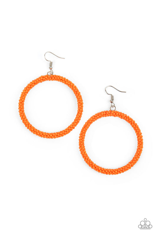 Paparazzi - Beauty and the BEACH - Orange Earrings
