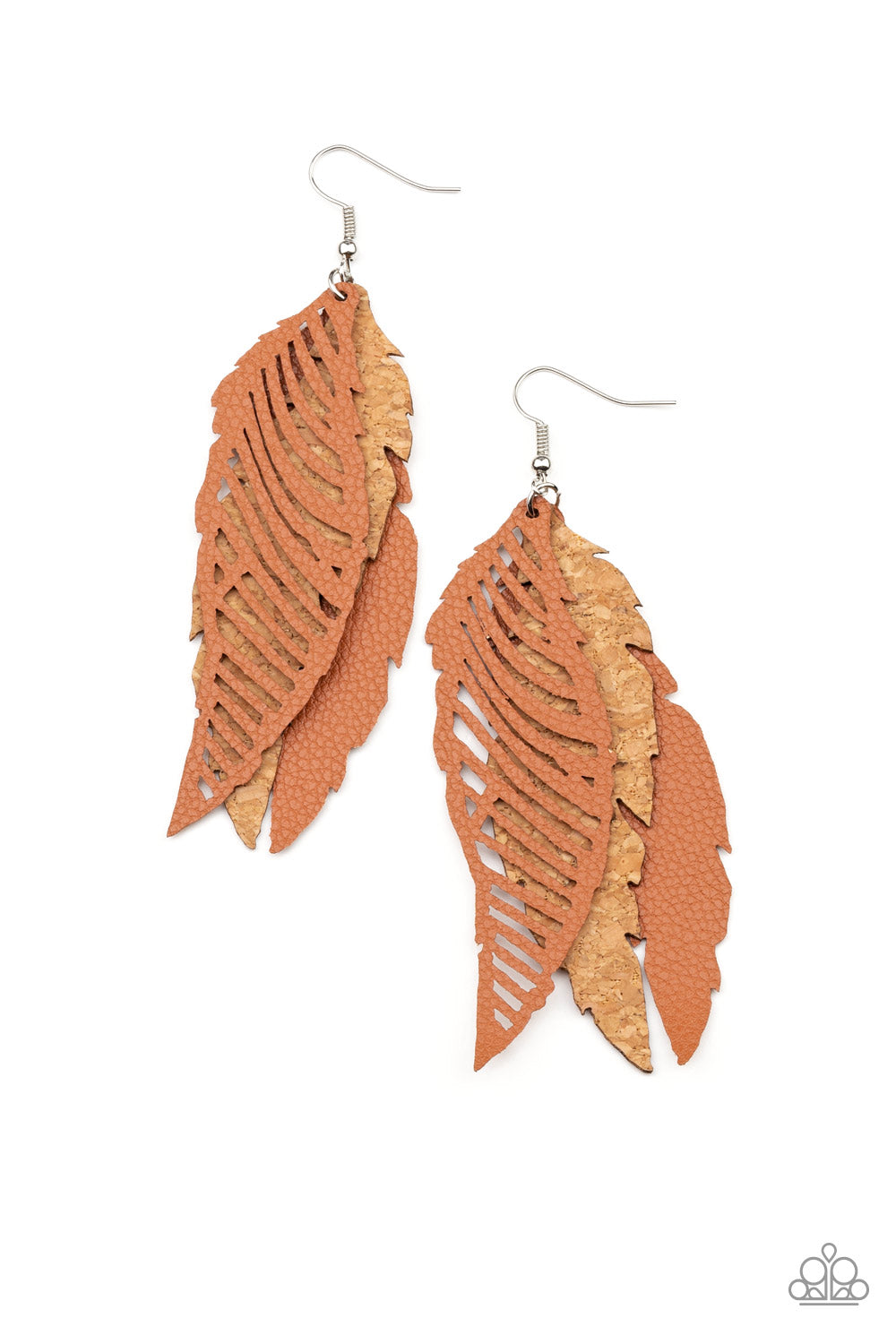Paparazzi - WINGING Off The Hook - Brown Earrings