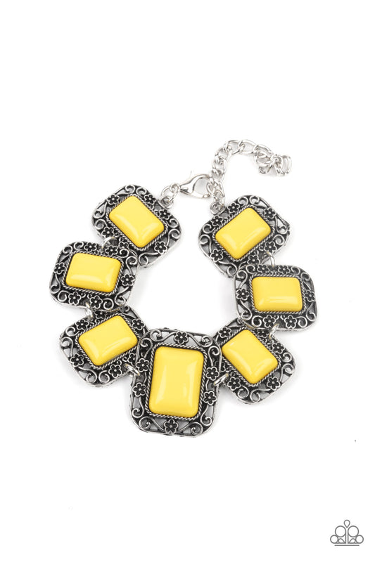 Paparazzi - Retro Rodeo - Yellow Bracelet