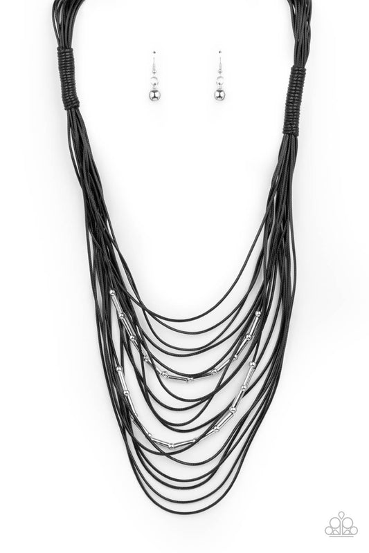 Paparazzi - Nice CORD-ination - Black Necklace