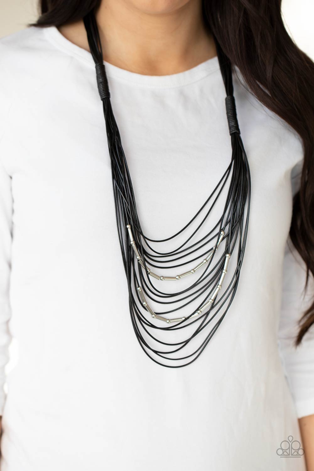 Paparazzi - Nice CORD-ination - Black Necklace