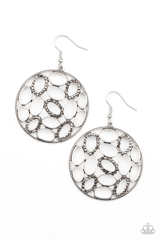 Paparazzi - Watch OVAL Me - Silver Earrings