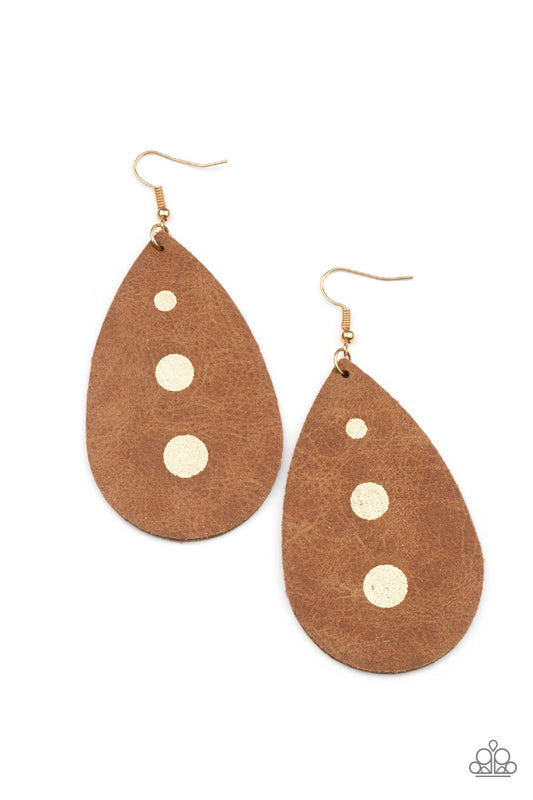 Paparazzi - Rustic Torrent - Gold Earrings