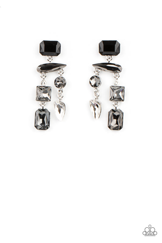 Paparazzi - Hazard Pay - Silver Post Earrings