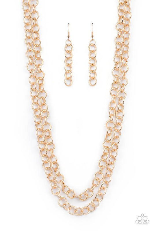 Paparazzi - Grunge Goals - Gold Necklace