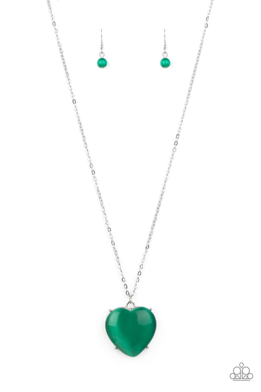 Paparazzi - Warmhearted Glow - Green Necklace
