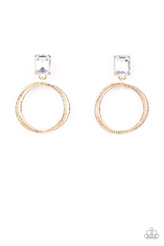 Paparazzi - Prismatic Perfection - Gold Earrings