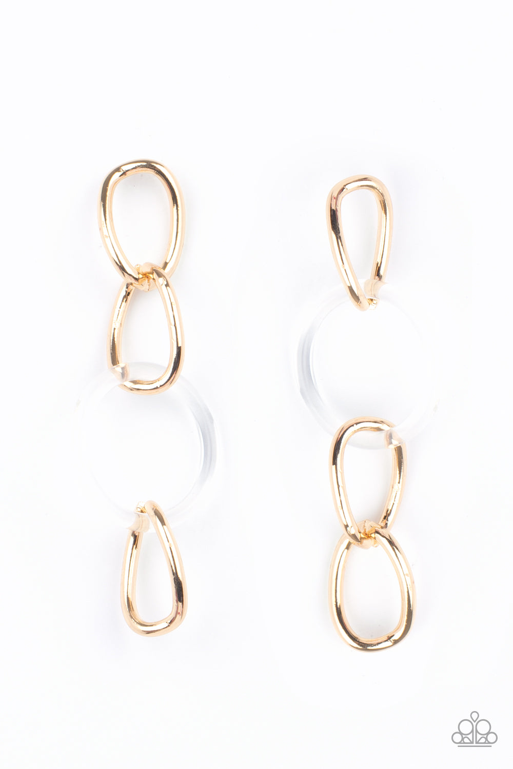 Paparazzi - Talk In Circles - Gold Post Earrings