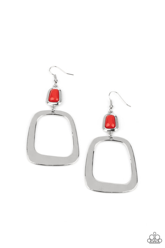 Paparazzi - Material Girl Mod - Red Earrings