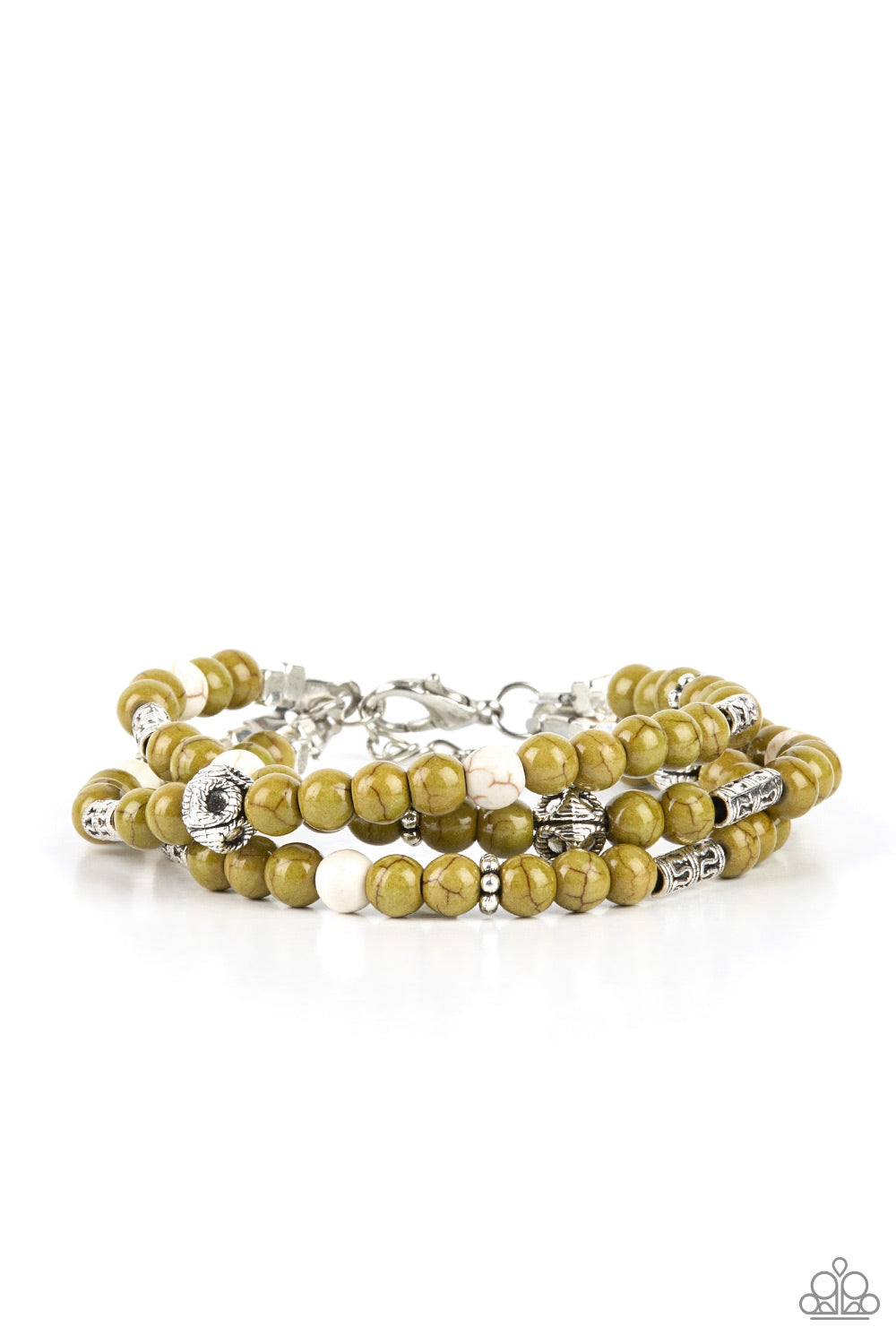 Paparazzi -Desert Decorum - Green Bracelet