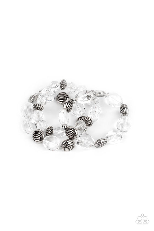 Paparazzi - Crystal Charisma - White Bracelet