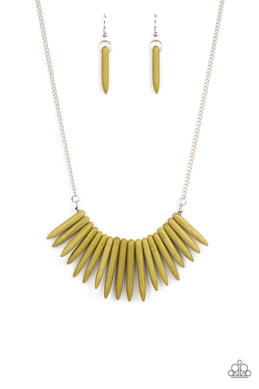 Paparazzi- Exotic Edge - Green Necklace