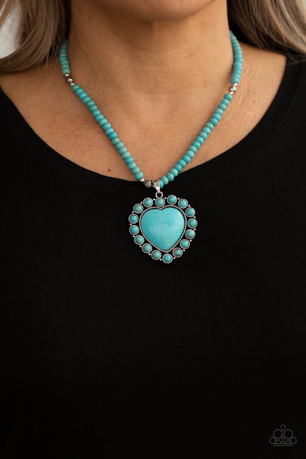 Paparazzi- A Heart Of Stone - Blue Necklace