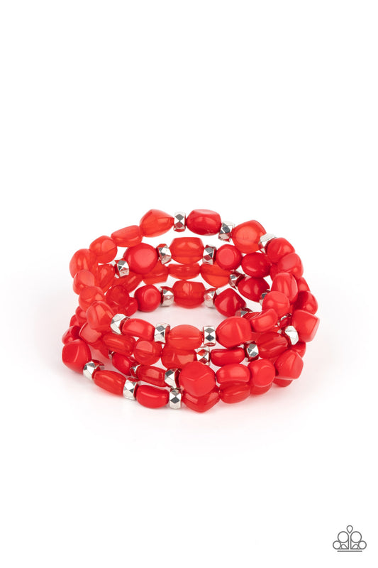 Paparazzi - Nice GLOWING! - Red Bracelet