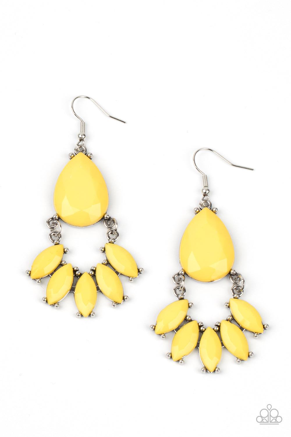 Paparazzi - POWERHOUSE Call - Yellow Earrings