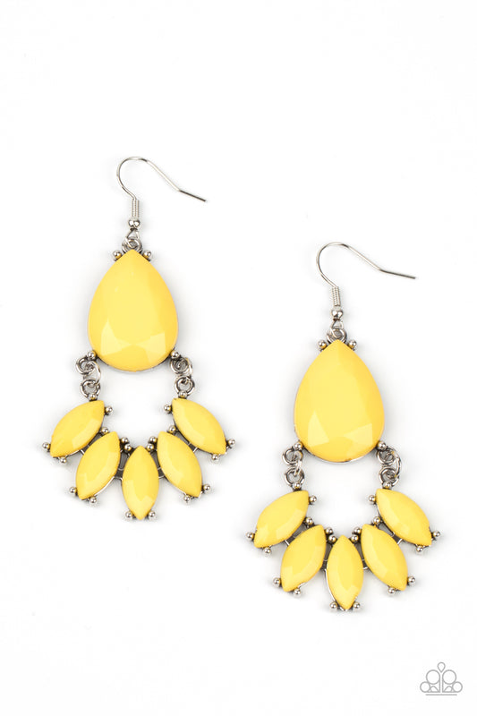 Paparazzi - POWERHOUSE Call - Yellow Earrings