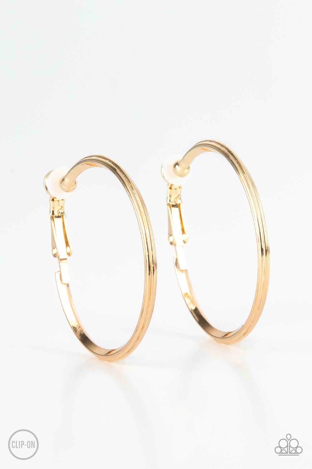 Paparazzi - City Classic - Gold Clip-On Earrings