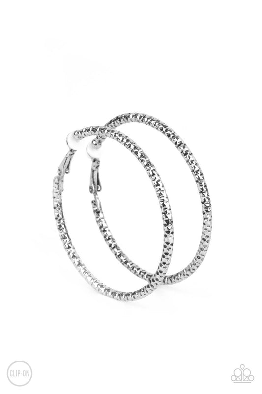 Paparazzi - Subtly Sassy - Silver Clip-On Earrings