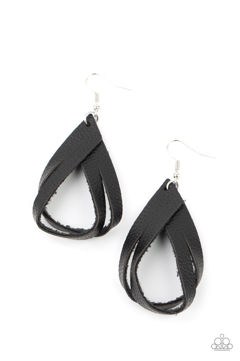 Paparazzi - That's A STRAP - Black Earrings