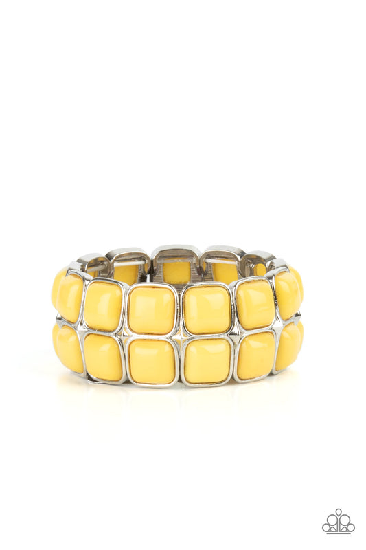 Paparazzi - Double The DIVA-ttitude - Yellow Bracelet