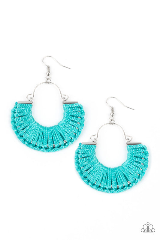 Paparazzi - Threadbare Beauty - Blue Earrings