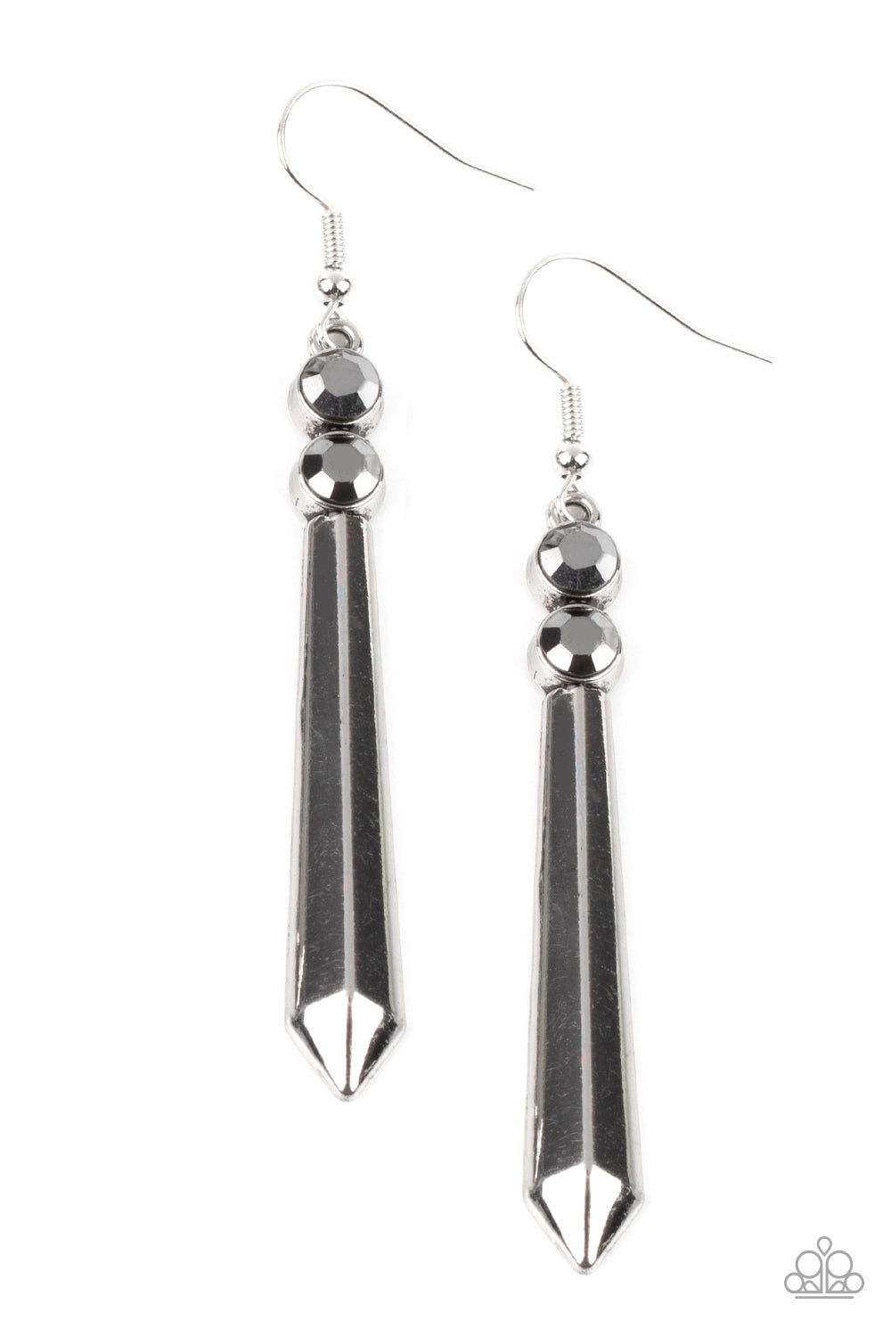 Paparazzi - Sparkle Stream - Silver Earrings