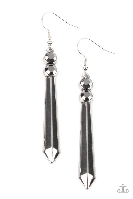 Paparazzi - Sparkle Stream - Silver Earrings