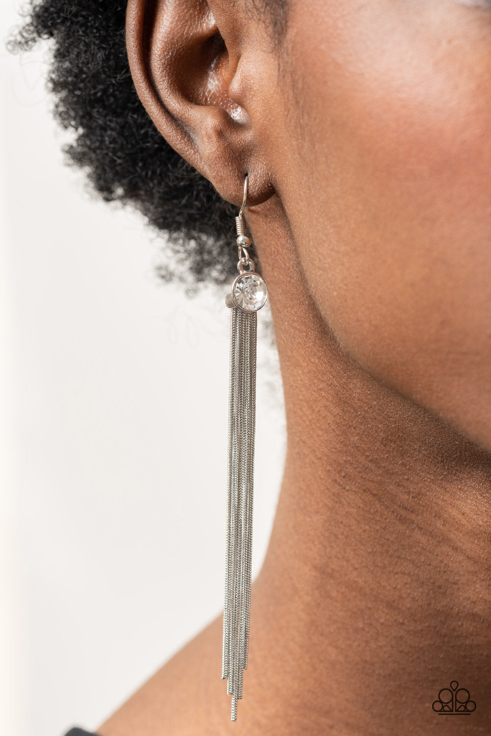 Paparazzi - Always In Motion - White Earrings