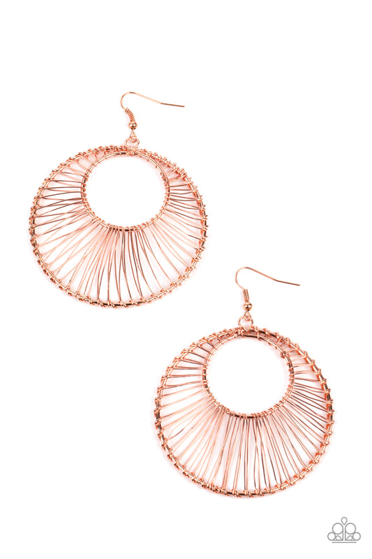 Paparazzi- Artisan Applique - Copper Earrings