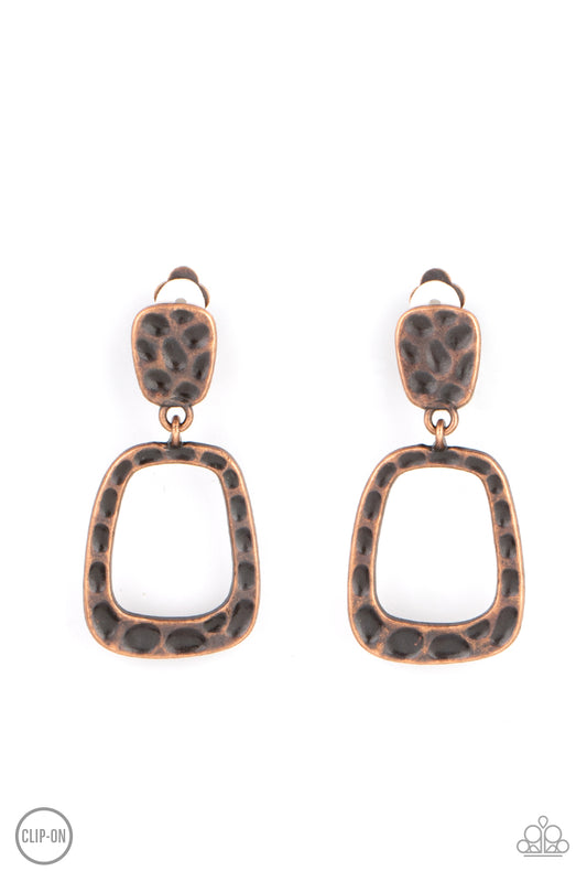 Paparazzi - Playfully Primitive - Copper Earrings