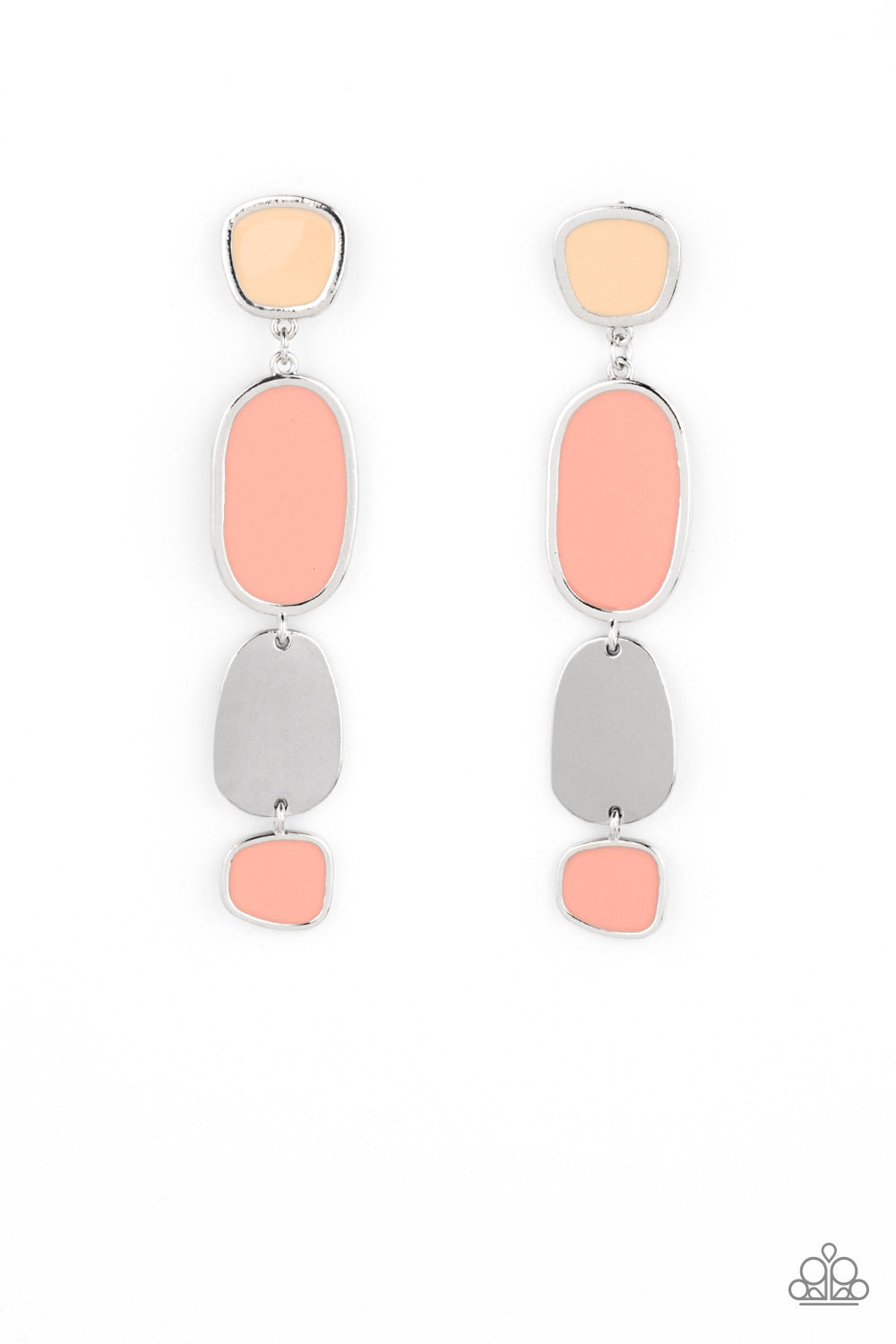 Paparazzi - All Out Allure - Orange Post Earrings