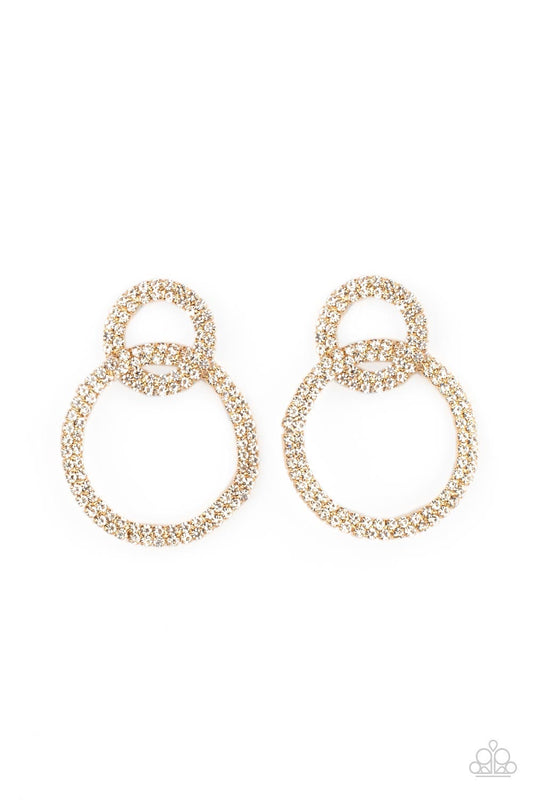 Paparazzi - Intensely Icy - Gold Earrings