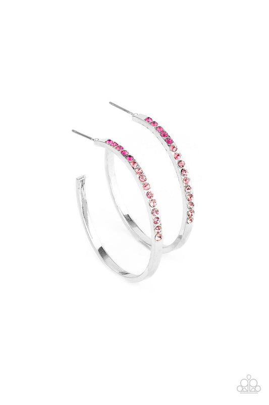 Paparazzi - Somewhere Over the OMBRE - Pink Hoop Earrings