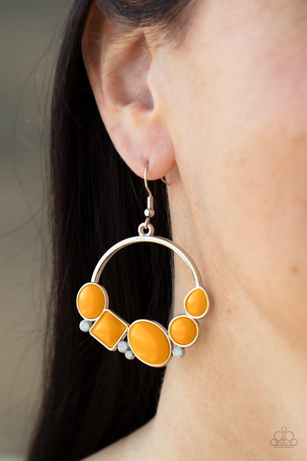 Paparazzi - Beautifully Bubblicious - Orange Earrings