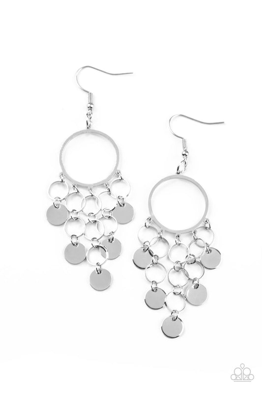 Paparazzi - Cyber Chime - Silver Earrings