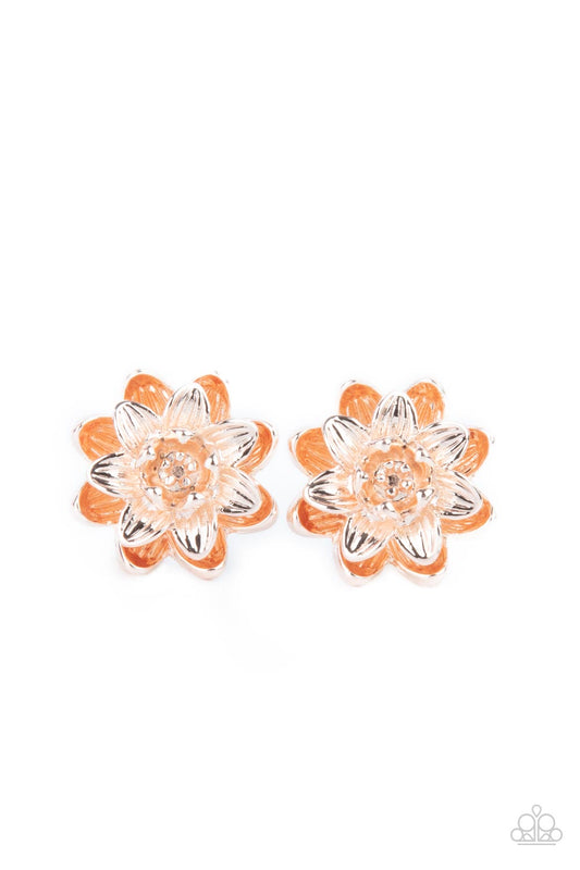 Paparazzi - Water Lily Love - Rose Gold Post Earrings