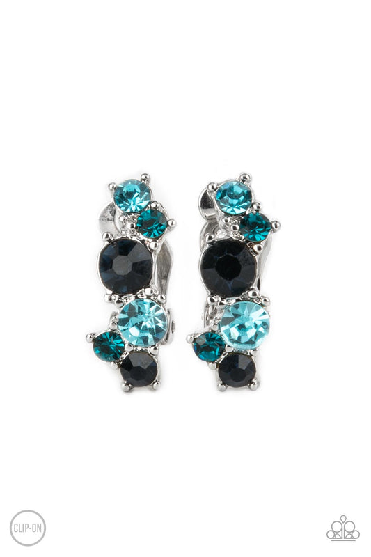 Paparazzi - Cosmic Celebration - Blue Clip-On Earrings