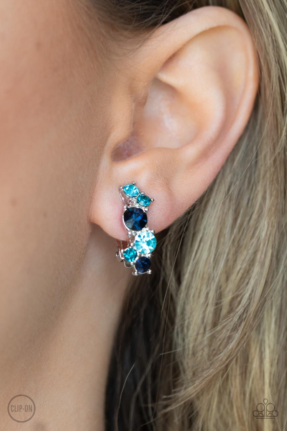 Paparazzi - Cosmic Celebration - Blue Clip-On Earrings