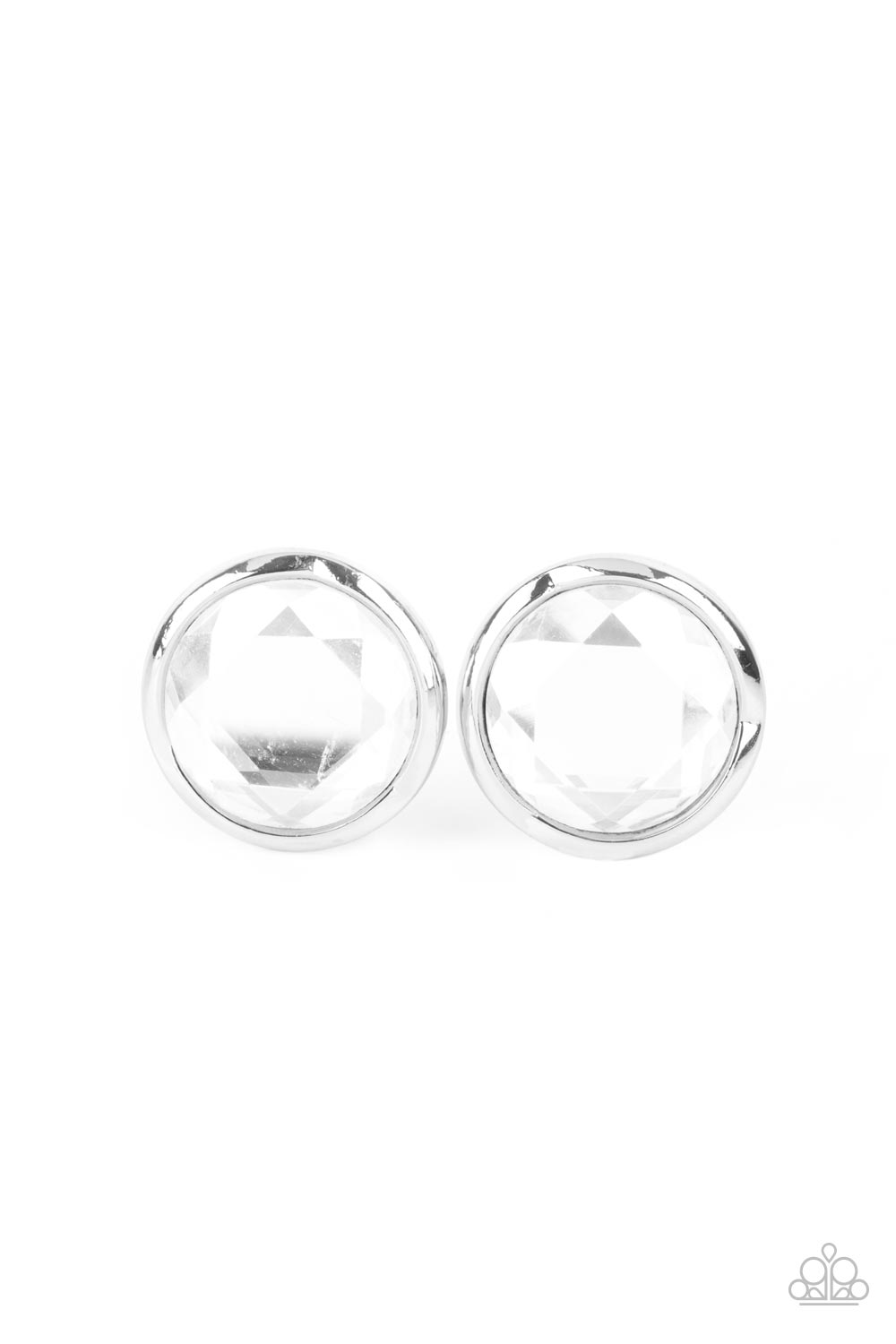 Paparazzi - Double-Take Twinkle - White Post Earrings