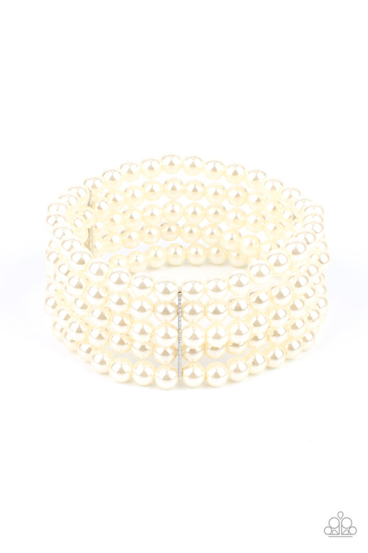Paparazzi - A Pearly Affair - White Bracelet