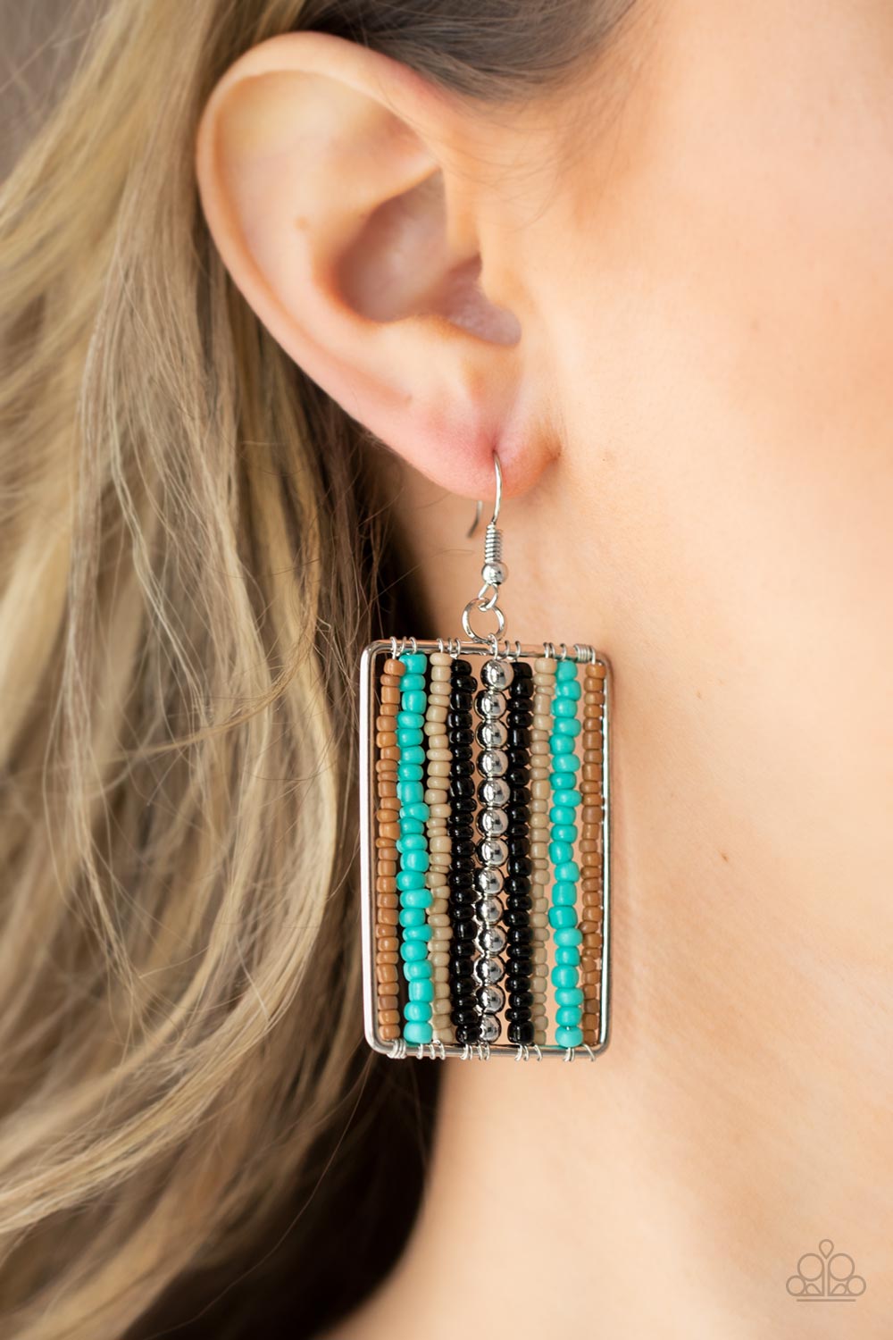 Paparazzi - Beadwork Wonder - Black Earrings