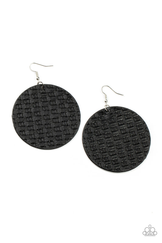 Paparazzi - WEAVE Me Out Of It - Black Earrings